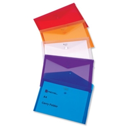 Rexel Carry Folder Transparent Blue A4 [Pack 5]